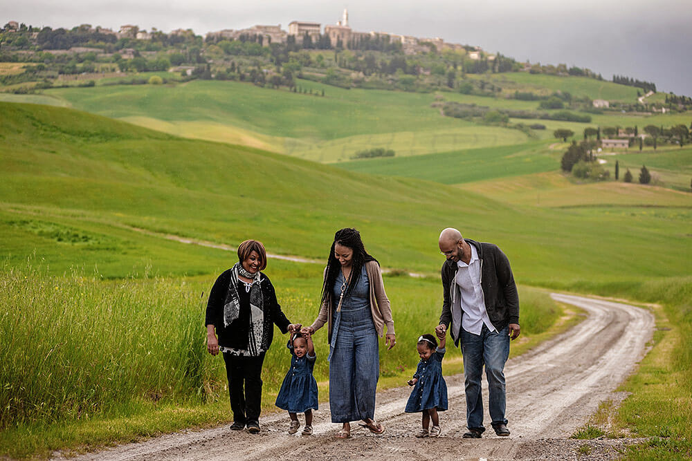 family portrait in tuscany