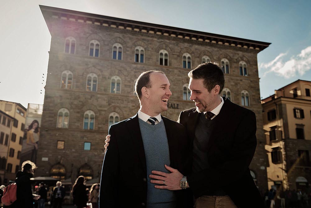 same sex engagement session in tuscany