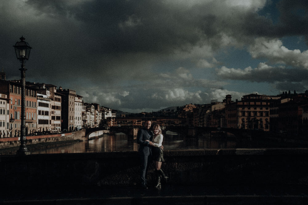 Winter engagement in Florence, Tuscany