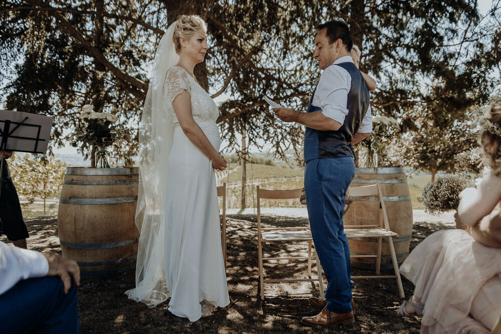 bride and groom wedding vows, piedmont wedding photographer