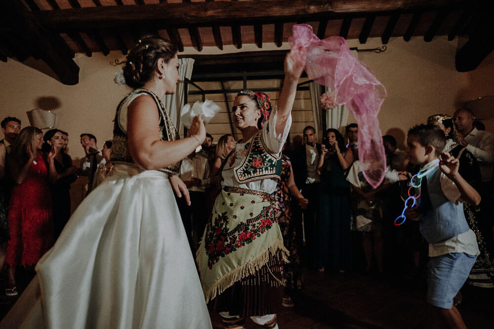 albanian traditional dances during wedding party in tuscany