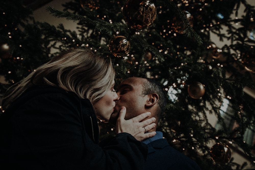 Christmas engagement portrait in Florence, Italy